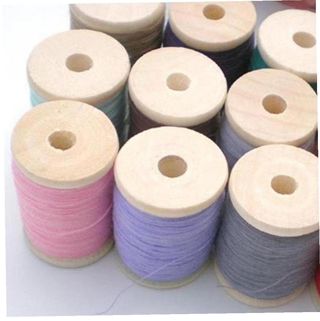 Cozylkx Houten klossen spoelen 5 stuks 48x31mm Lege Draad Spoelen Hout Vintage Spoel Draad Organizer voor Naaimachine