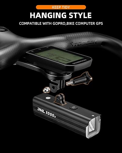 Miniatura 4 de ROCKBROS Luz de bicicleta compatible con bicicleta fuera de montaje frontal recargable para bicicleta faros delanteros para conducción nocturna