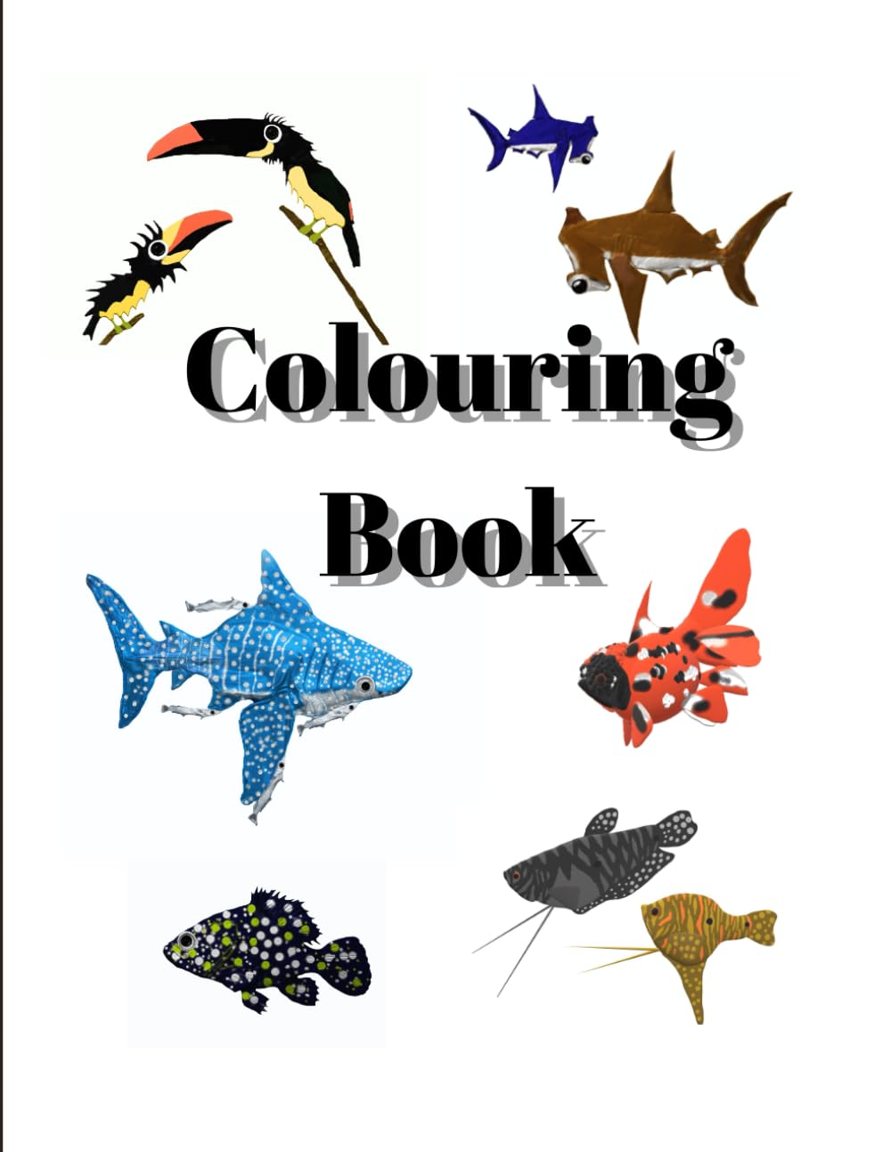 Colourin Book: Animals Illustration on Pages to be Colored