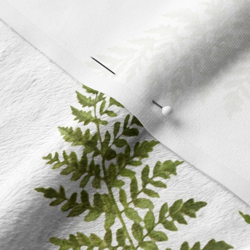 Spoonflower Fabric - Vintage Ferns Natural Science Botanicals Botanical Art Nature Greenery Printed on Minky Fabric by The Yard - Sewing Baby Blankets Quilt Backing Plush
