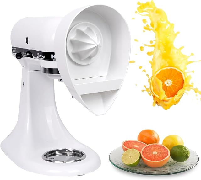 Juicer Raccorde Compatible avec KitchenAid Mélangeur de support 3.5-8QT, convient à la plupart des têtes d'inclinaison & Modèles de bol-lift incluant KSM150, KSM95, KSM3306, Citrus Juicer Accessoire,Lavage-vaisselle Safe