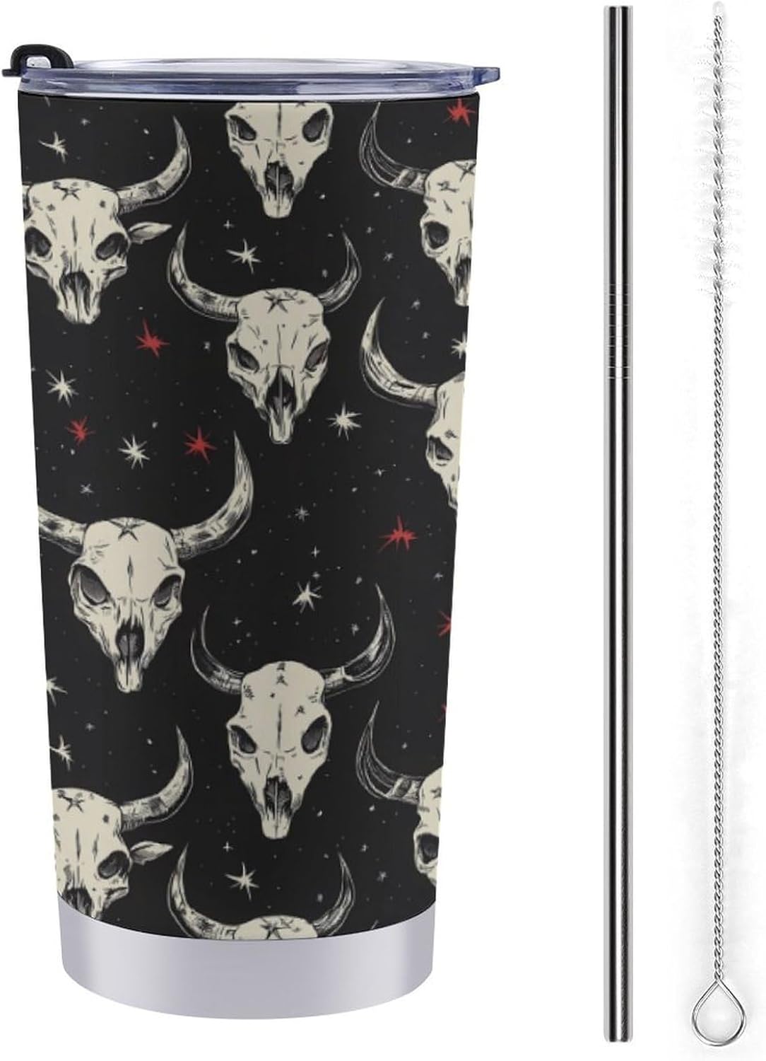 Cow Skull Print Travel Coffee Mug Stainless Steel Insulated Tumbler Water Bottle Tea Cup for Home Office