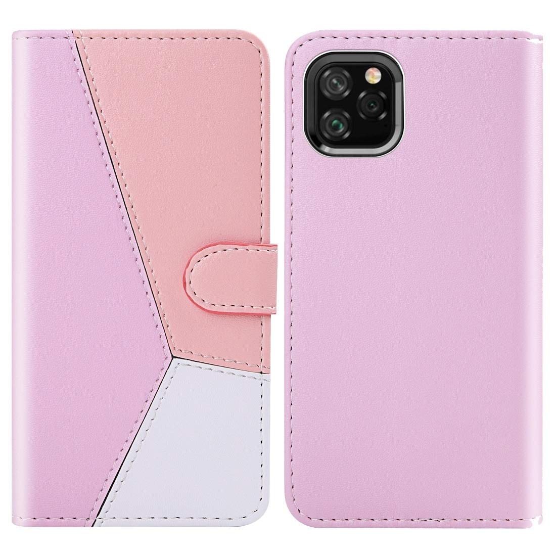 Coque iPhone 11 Pro Max rose à rabat avec porte-cartes intégré - 6