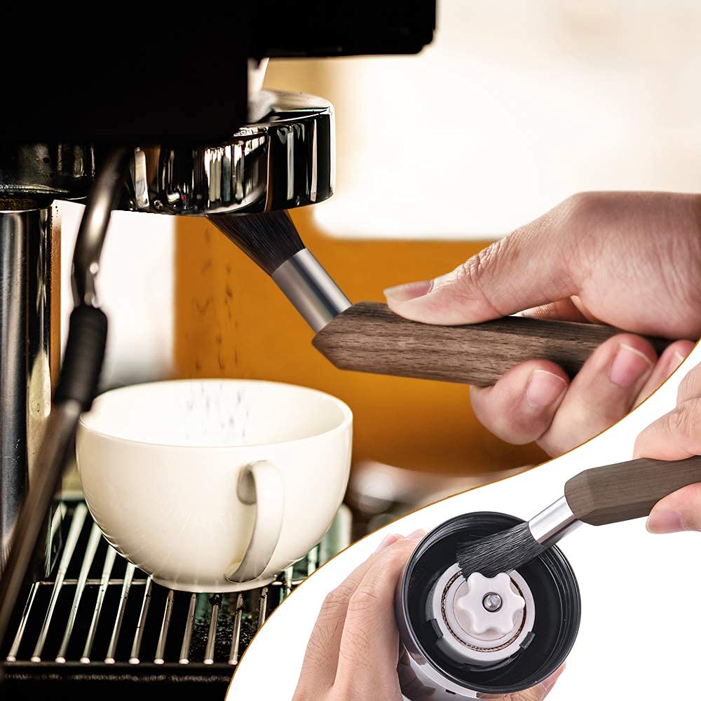Kaffeemaschinen und Mahlwerk Reinigungsbürstenset (Gerade + Abgewinkelt) Reiniger Bürste Pinsel für Siebträgermaschine Kaffeemühl, Professionelle Barista Espressomaschine Zubehör