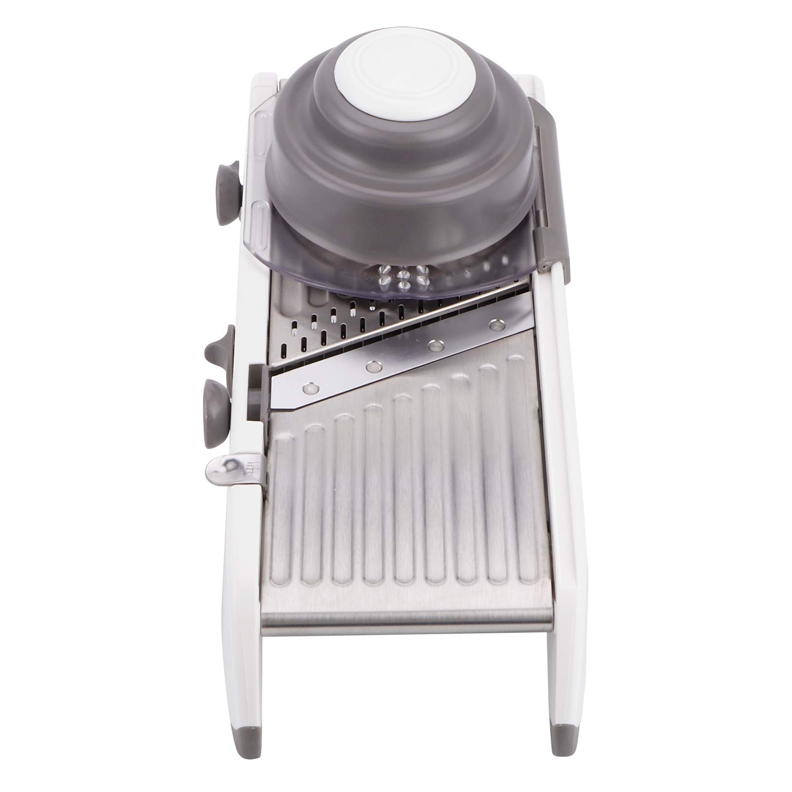 Cortador de Verduras Manual Rallador de Alimentos Multifuncional para Uso en Cocina Gris Blanco 1 Unidad