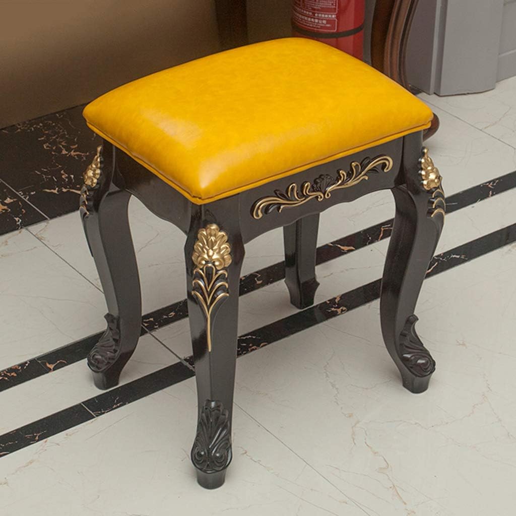 Vanity Benches Vintage Dressing Table Stool Padded Bench Chair Makeup Seat Baroque Piano Chair with ABS Plastic Steel Legs for Bedroom