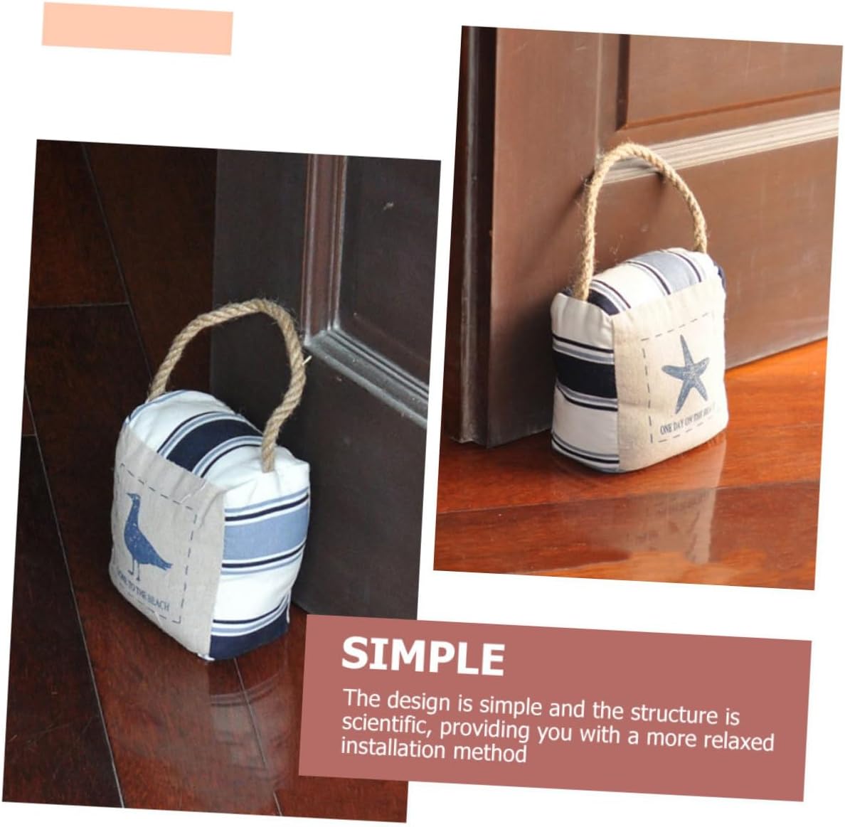 Mediterranean Style Door Stopper Soft Cloth Sand Door Stopper for Bedroom Living Collision Prevention Home Decor Reusable Decorative