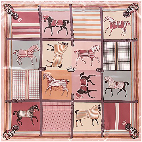 Your Smile Silk Like Scarf Women's Fashion Pattern Large Square Satin Headscarf,Horse,Lattice #TOP1