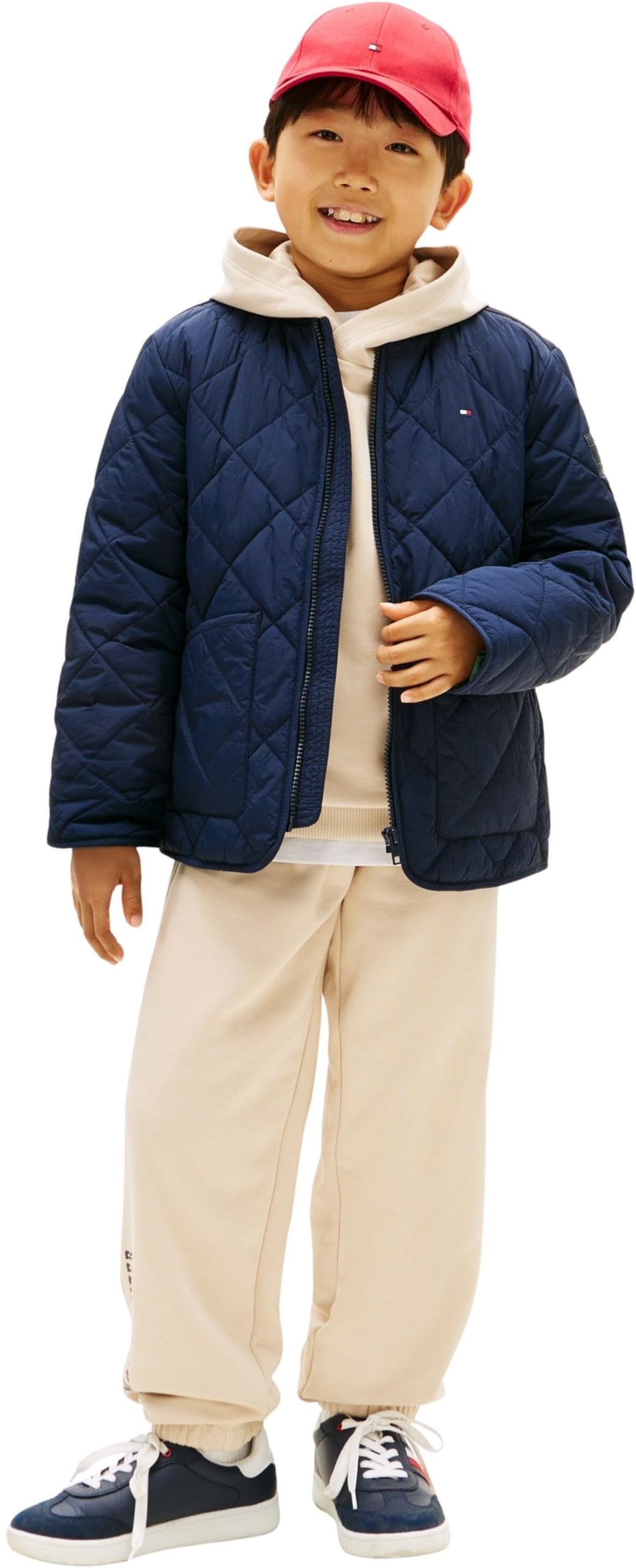 Tommy Hilfiger Pikowana lekka kurtka chłopięca KB0KB10214, NIEBIESKA (Dark Night Navy), 10 lat