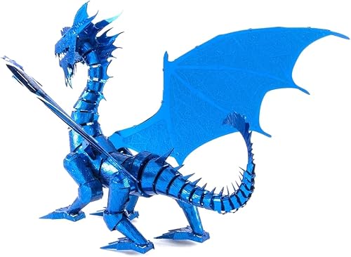 Miniatura 4 de Metal Earth Fascinations Premium Series Blue Dragon 3D Kit de modelo de metal con pinzas