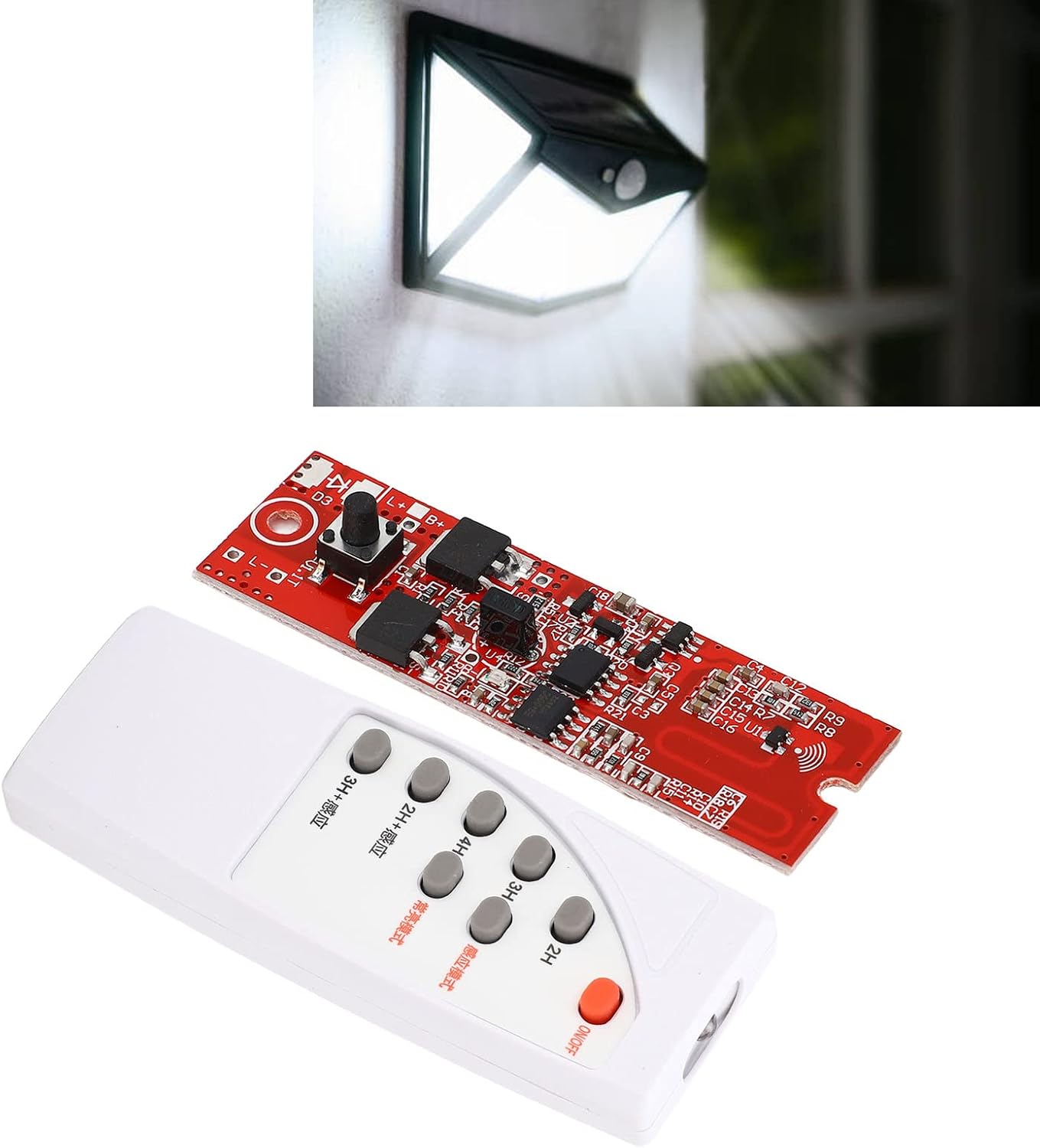 Oumefar Solar Controller Board, PCB Motion Sensor Control Module Solar Light Circuit Board for 3.2V 3.7V Battery Low Consumption Lithium Battery Charging Controller