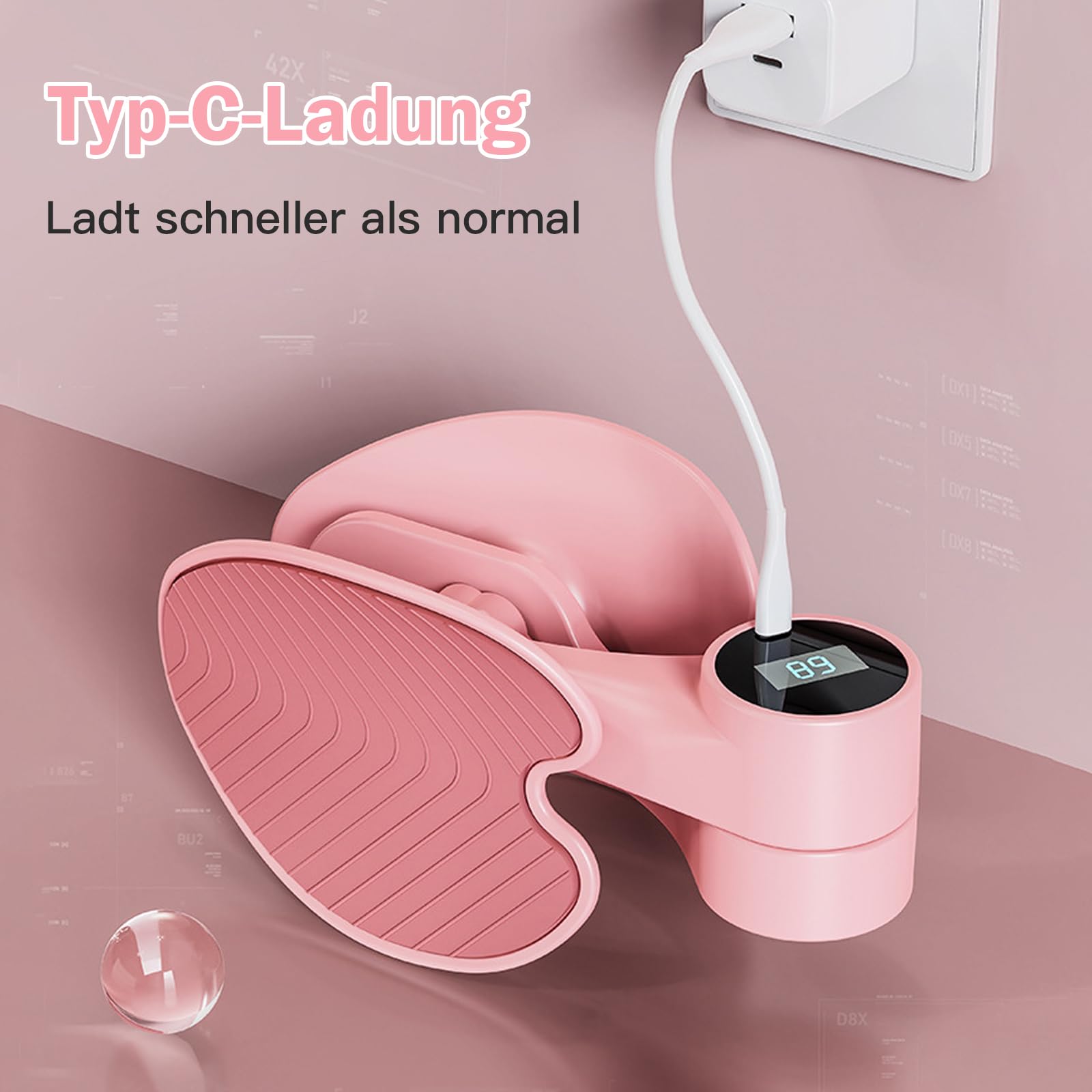 Oberschenkeltrainer, Beckenboden Trainer Damen, Gesäß Trainer, Intelligenter Zählchip, Einstellbarer Widerstand, Reparatur der Beckenbodenmuskulatur Sportgeräte, für Hüften, Beine, Arme