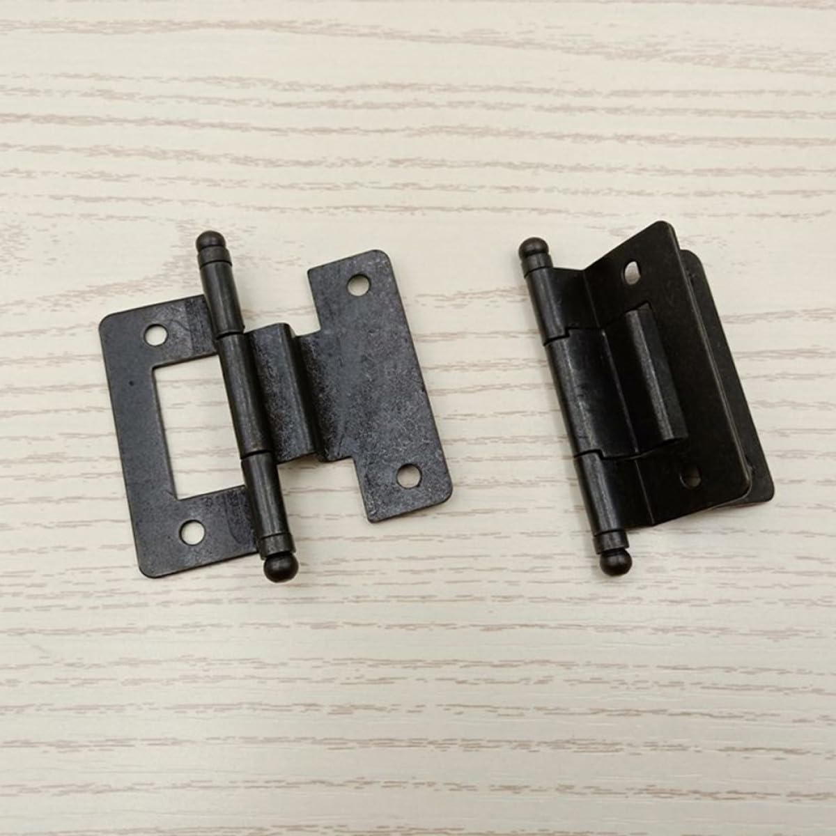 ABOOFAN 10pcs Self-Closing Kitchen Cabinet Door Hinges, Embedded Four-fold Metal Hinges, 51x6x1.5mm Black Electrophoresis Finish, Replacement Hardware for Residential Cupboards