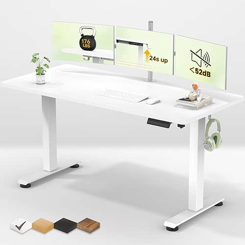 Veken 55 Inch Large Electric Standing Desk,Sit to Stand Up,