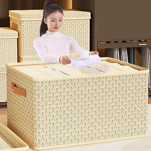 Faltbare gelbe strukturierte Aufbewahrungsbox verdickter Hartfaserplatte mit Deckel, staubdicht und kondenswasserundurchlässig, tragbar, mit, platzsparend Hgq372 – Bild 4