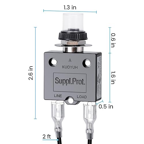 Miniatura 19 de Interruptor de botón pulsador de 3 amperios, probador de fusibles briidea Restablecimiento manual 32V, protección de bajo voltaje