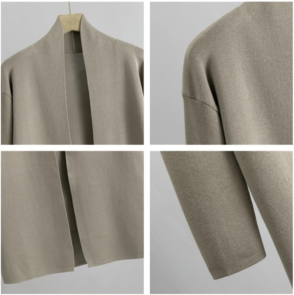 3 Piece Sweater Pants Sets for Women, Long Sleeve Cardigan Sleeveless Turtleneck Tank Top and Wide Leg Pants Matching - Image 4