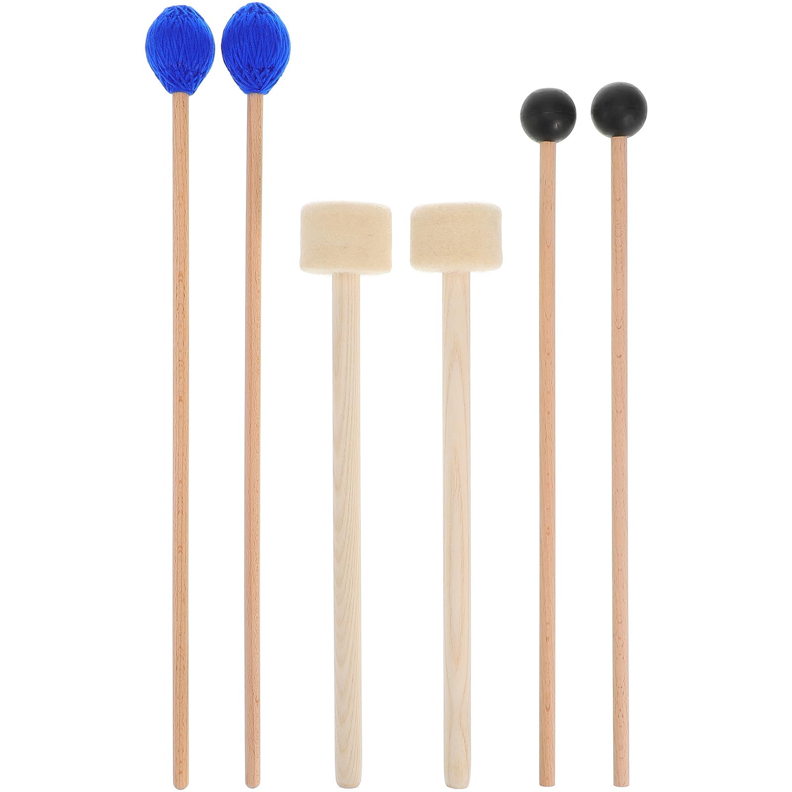 Holz Drumsticks 6 Stück Percussion für Bassdrums und Xylophon mit Langlebigen Schlägeln für Erwachsene und Aufführungen