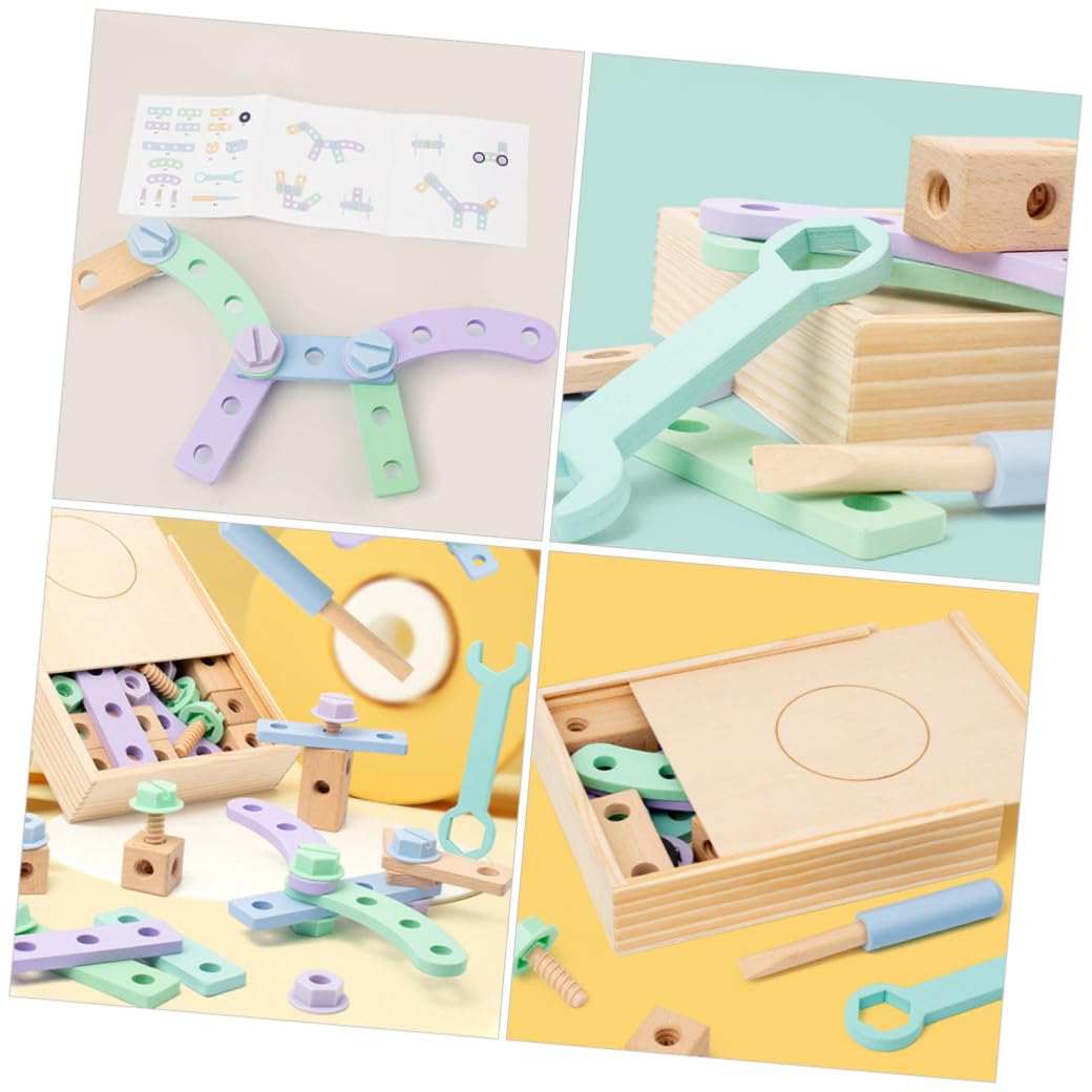 BESPORTBLE Cassetta Attrezzi Giocattolo in Legno per Ragazzo Ragazza Decorazioni Scuola, Gioco Educativo per Coordinazione Mano-occhio e Risoluzione Puzzle, per L'apprendimento Creativo