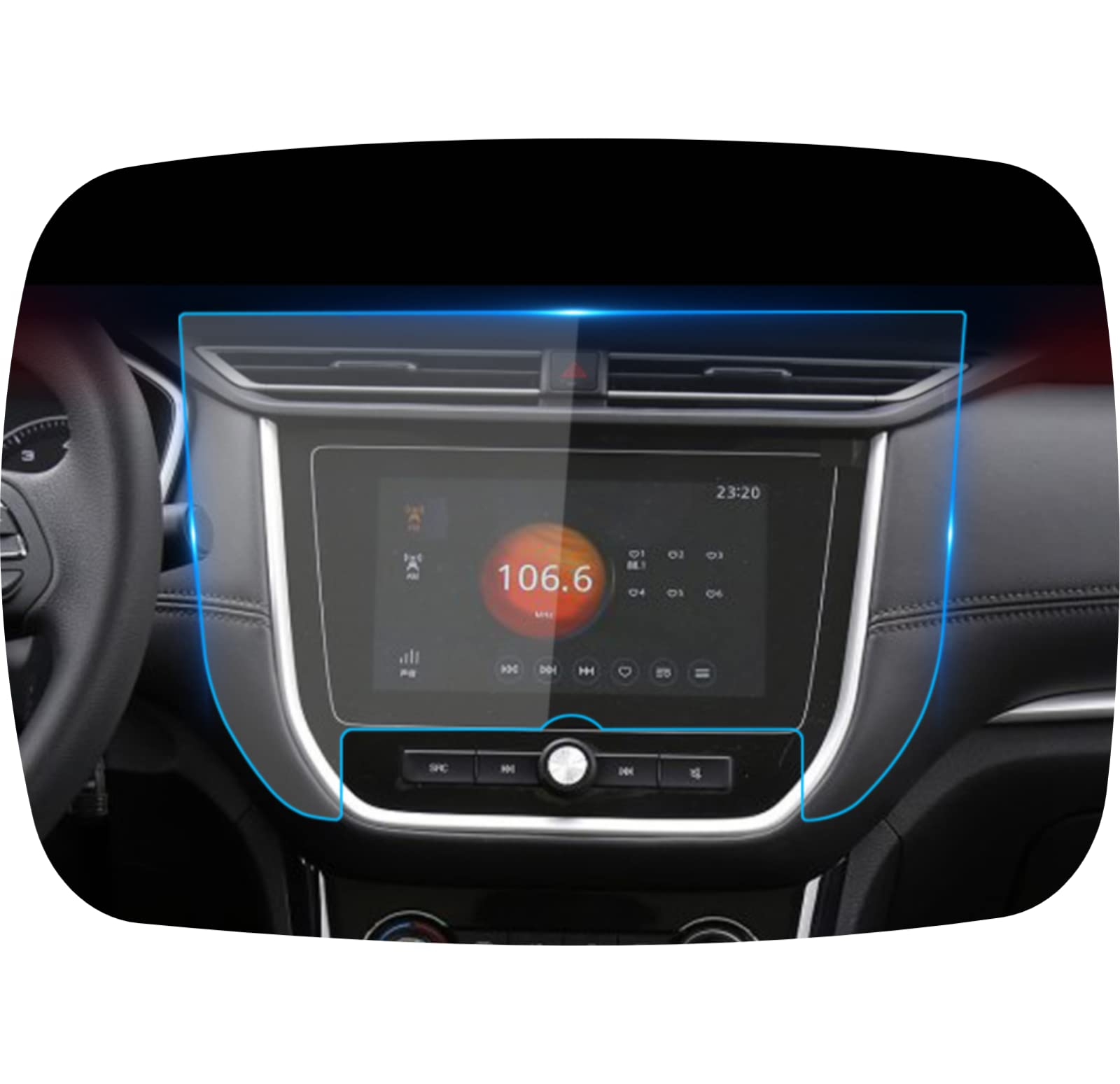 Verre trempé de voiture anti rayures écran tactile GPS Roewe RX3 2018