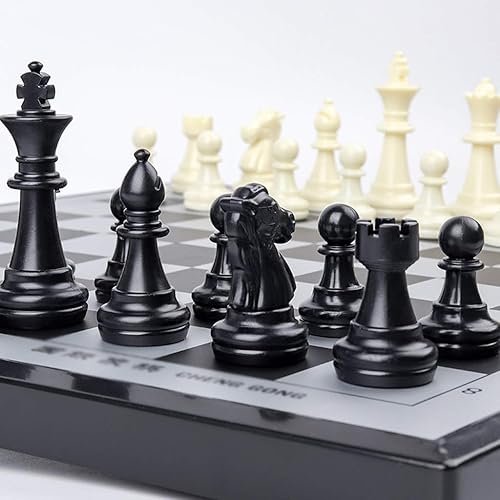 Miniatura 3 de ROLTIN Juego de ajedrez de viaje magnético con tablero de ajedrez plegable, juego de mesa de ajedrez portátil, juguetes especiales para niños y