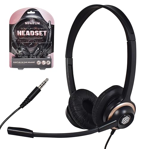 Headset with Microphone - Noise Canceling Computer Headset for Office,