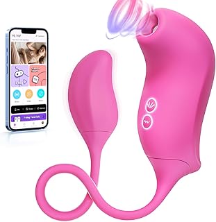 Vibromasseur Sex Toýs Femme - Vibromasseurs Feminin Gode Sextoyse Clitoridienne Puissant Sex Toys Oeuf Vibrant Sextoy à Distance avec 10 Vibration & 10 Succion, APP Vibro Clitoris pour Couple Plaisir