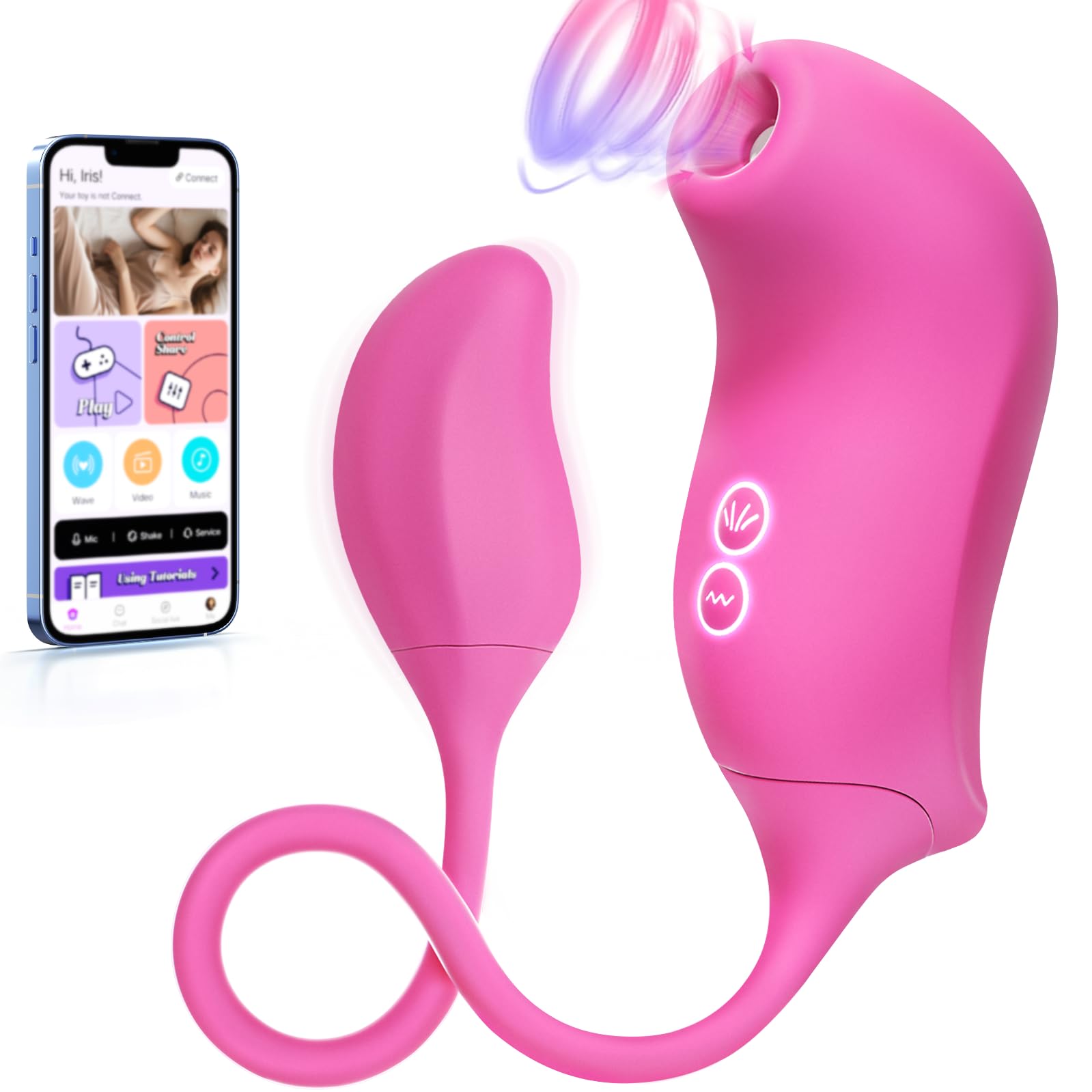 Vibradorador Juguetes Eróticos para Mujer Pareja Sexuales - Vibrador Consoladores Femenino Adultos Sexual Estimulador de Clítoris Sexo con 10 Modos de Vibración & Succión, App Control Remoto Sex Toys