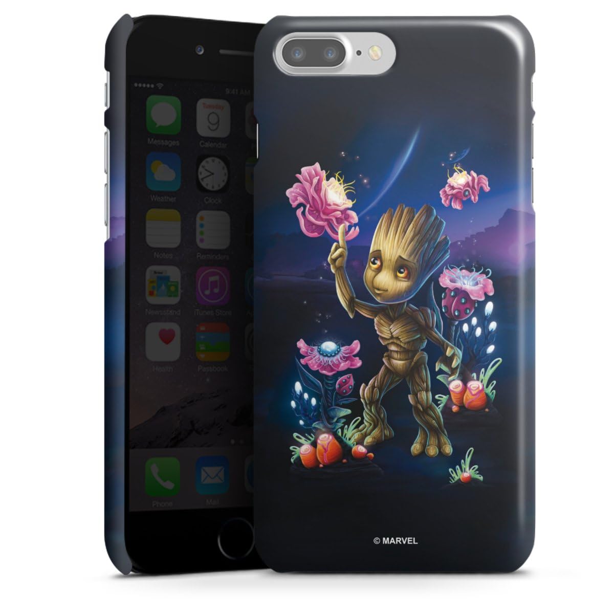 Coque iPhone 8 Plus Baby Groot Marvel - Étui de protection noir silicone