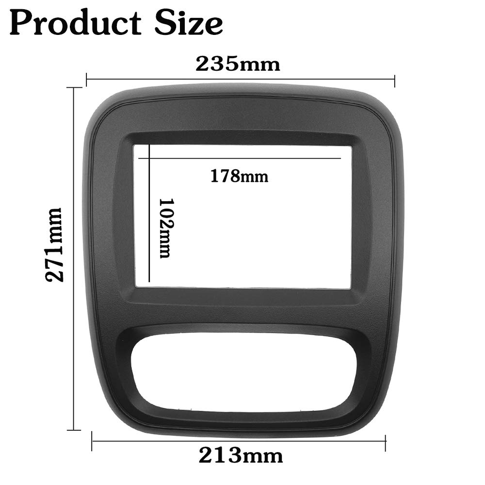 KAOLALI Telaio per Fascia Autoradio Doppio DIN Compatibile con Renault Trafic per Opel Vivaro 2015+ Kit di Copertura Stereo Audio Dashboard a 2 DIN