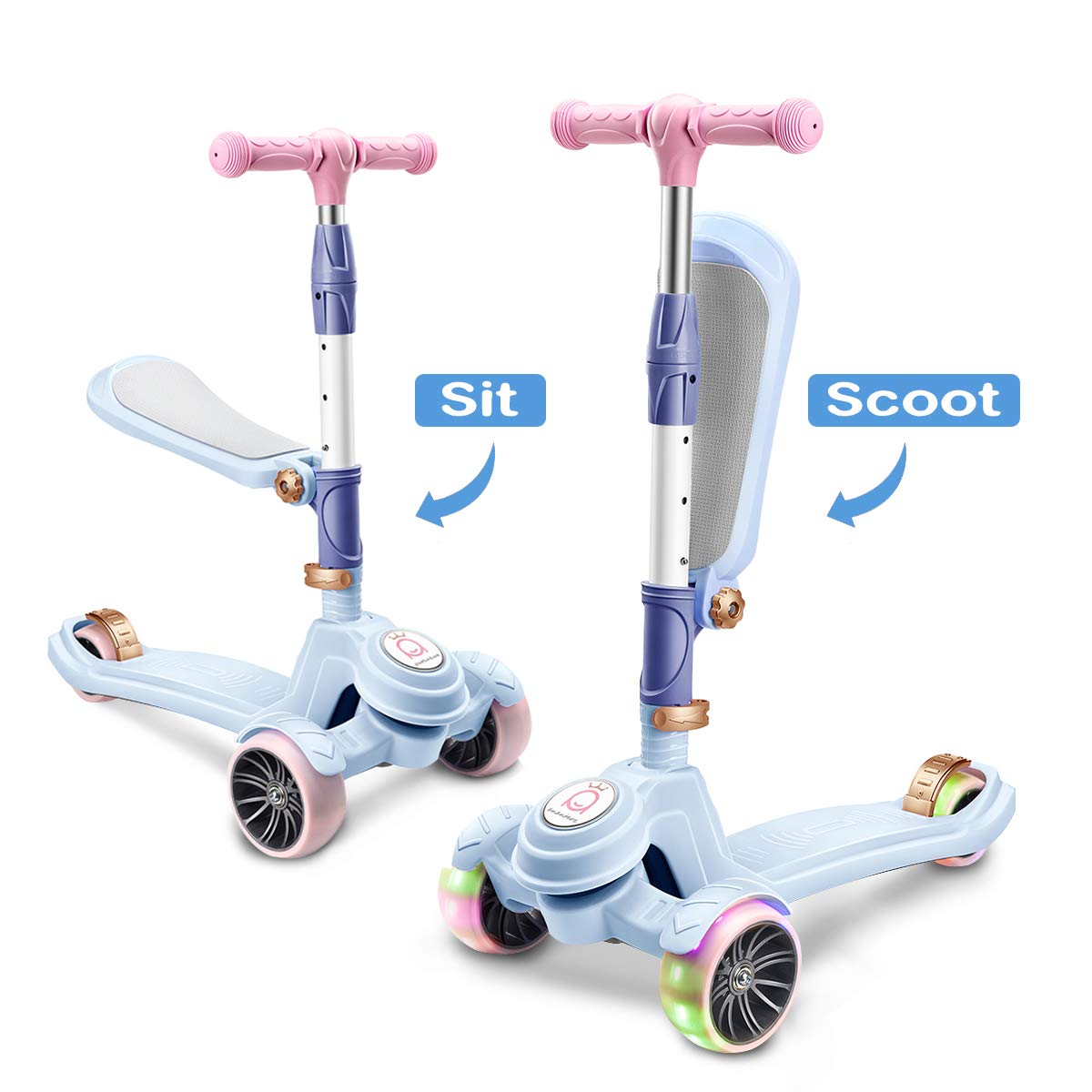 Buy Lovinouse 2021 Upgraded 2 in 1 Kick Scooter for Kids and Toddlers