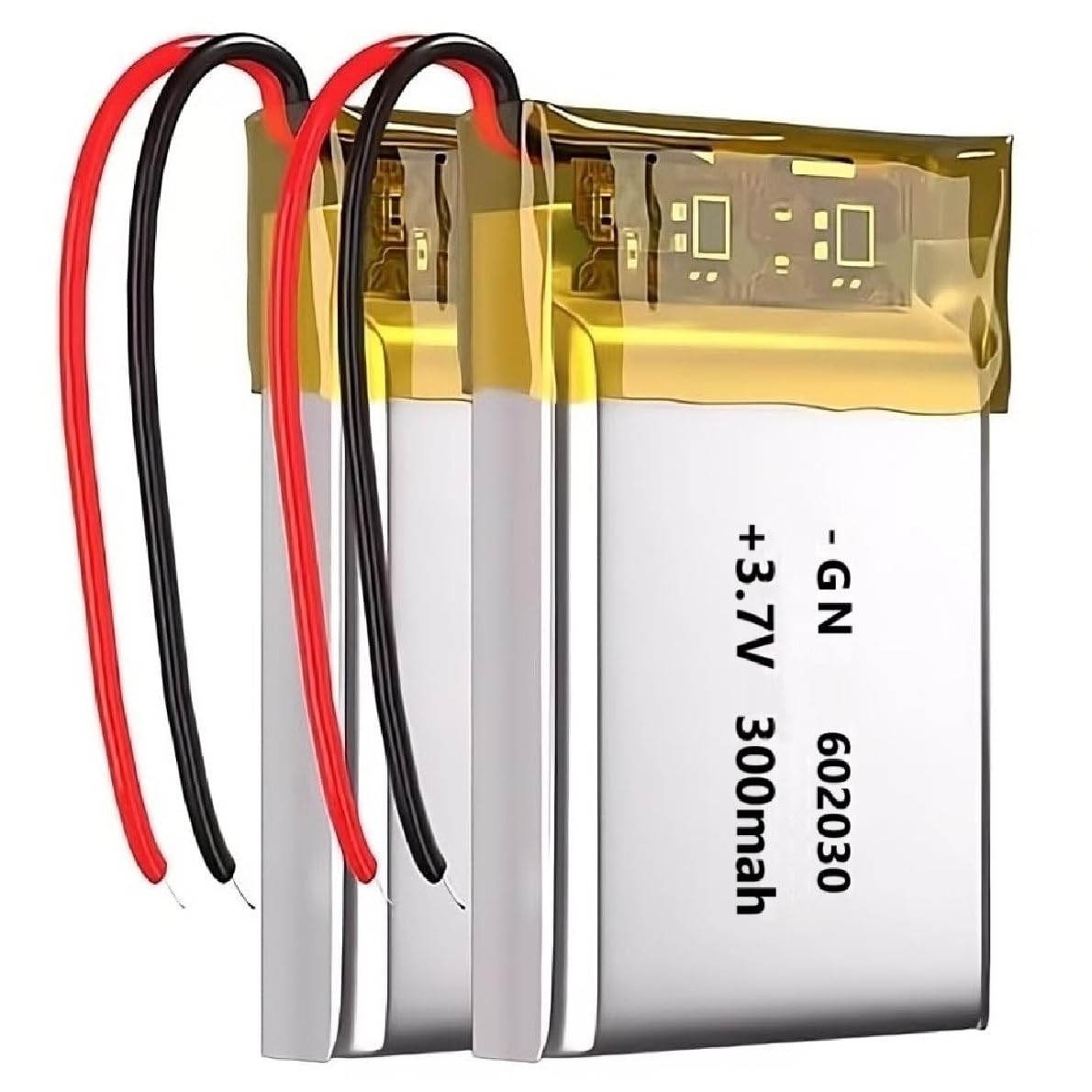 Rechargeable lipo Batteries 3.7V, 300 mAh for Camera Battery, Bluetooth Speaker, Bluetooth Headphone, Toys, DIY, Robotics 3.2 Cm X 2Cm X 0.6 Cm, [Pack of 2 Battery] (This Battery is not for Drone)