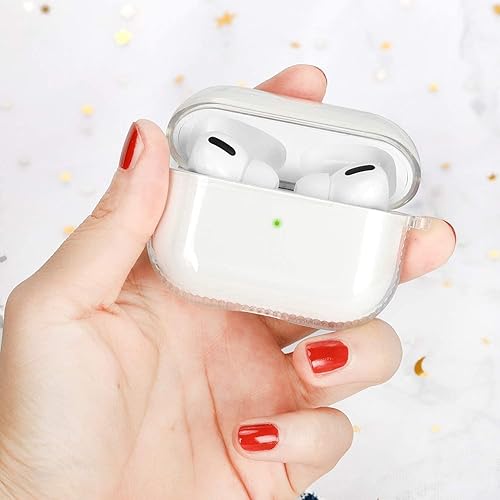 Vista 35 de KOREDA Funda para AirPod Pro de 2ª/1ª generación, funda protectora transparente de TPU suave y transparente a prueba de golpes, diseñada con llavero