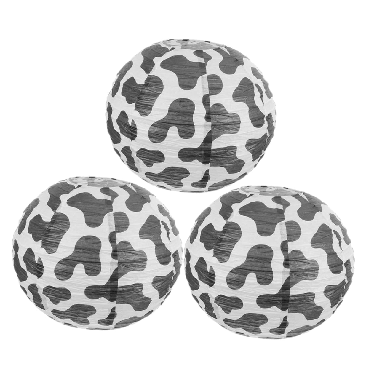 SUPVOX 3pcs Cow Print Paper Lanterns for Western Cowboy Theme Party Decorations Lightweight Hanging Lanterns for Farm Animal Birthday Shower Celebrations