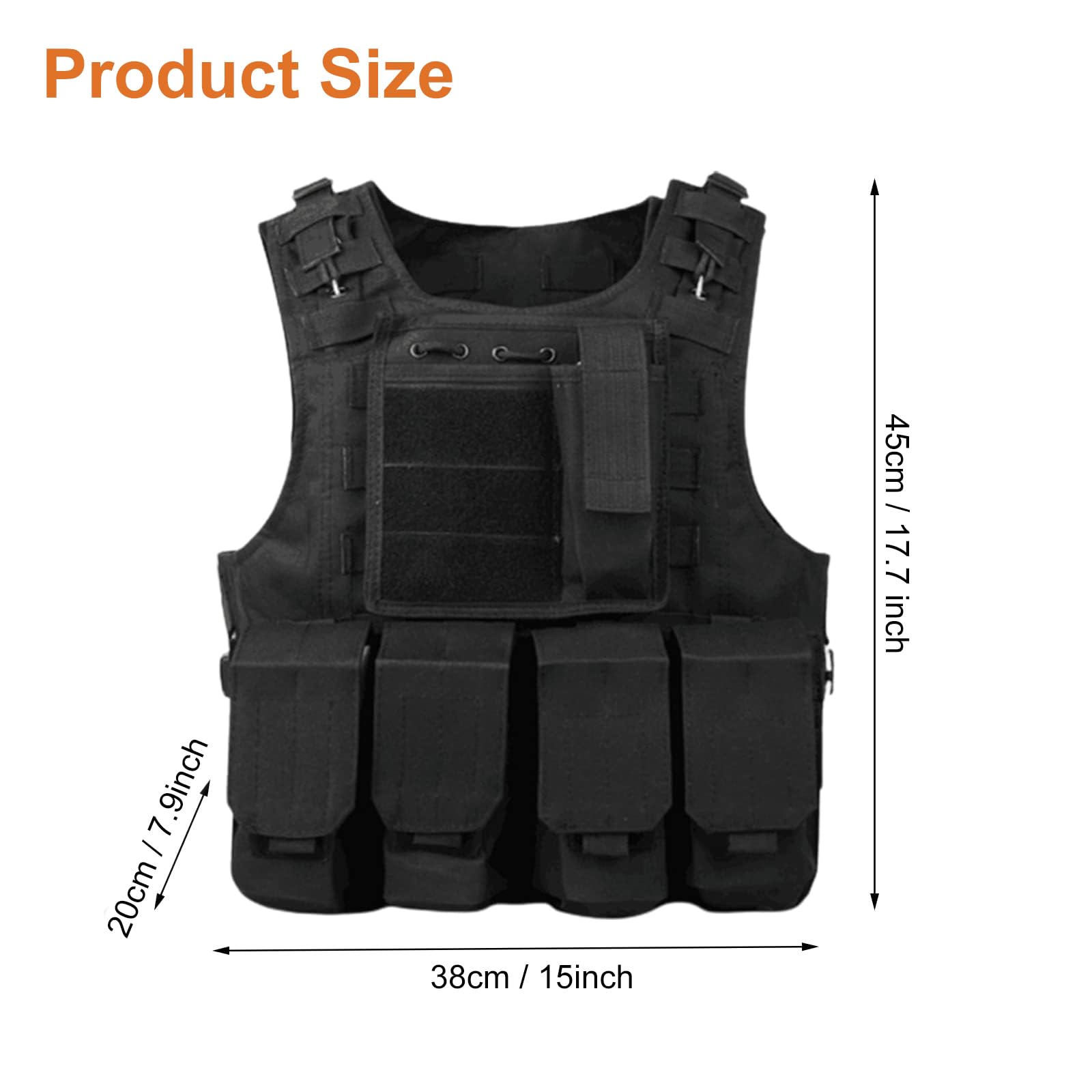 Chaleco Multifuncional Respirable Desmontaje Rápido Equipo de Entrenamiento Chaleco Protector