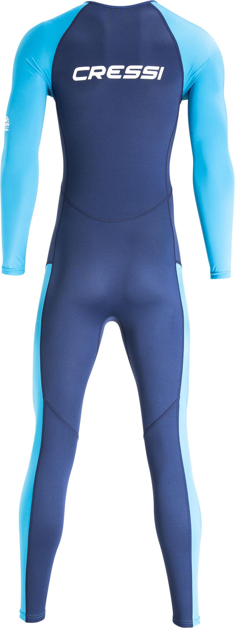 CRESSI Wahoo Man Monopiece Wetsuit Blauw/Lichtblauw 2mm L/4 - Heren Eendelig Wetsuit in Premium Neopreen 1,5/2 mm en Elastaan Perfect voor Verschillende Wateractiviteiten, Blauw/Lichtblauw, L/4