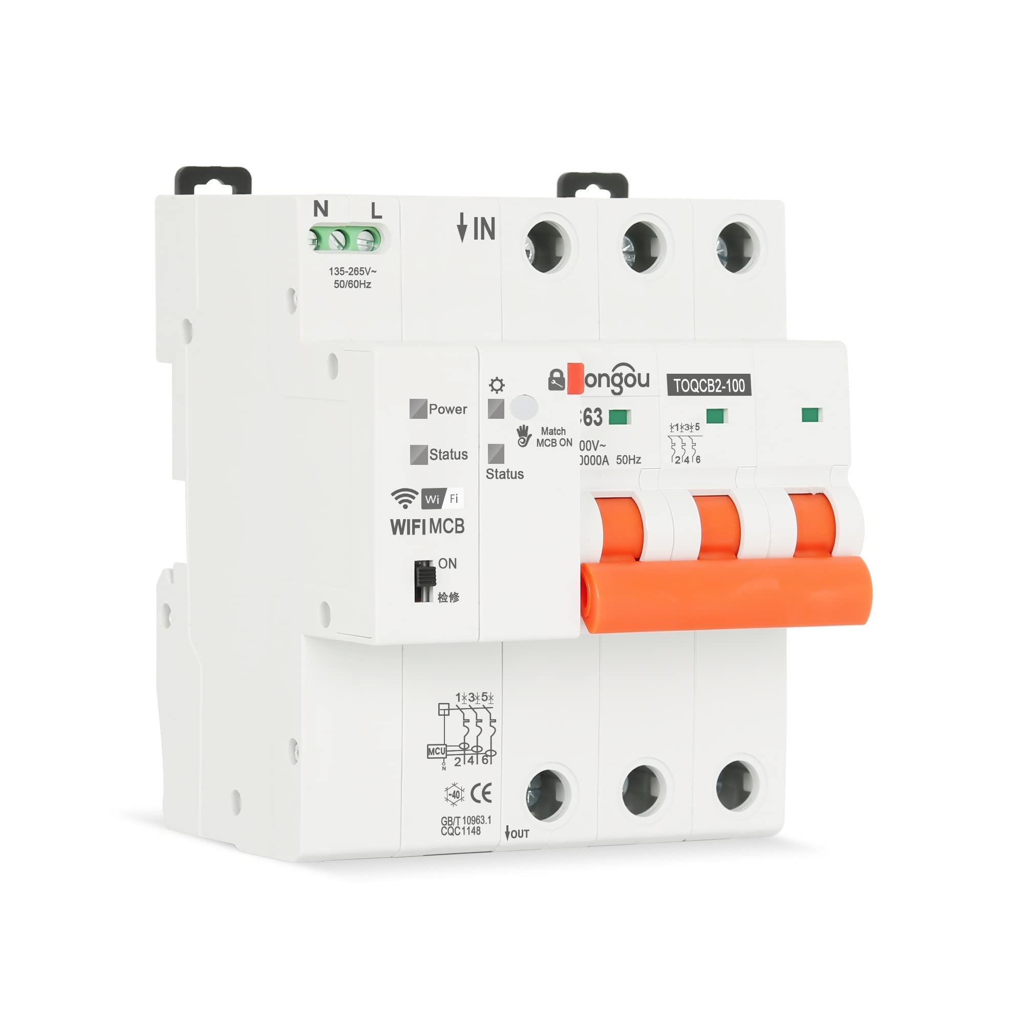 Interruttore Magnetotermico,Interruttore Differenz Interruttore automatico di richiusura dell'interruttore wireless automatico del telecomando del timer di vita intelligente MCB 3P WIFI