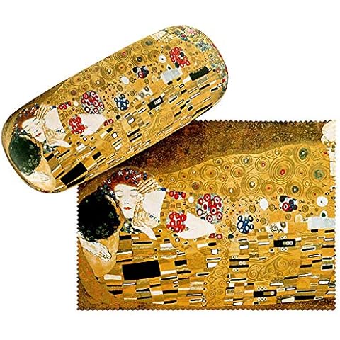 VON LILIENFELD Glasses Case Present Cleaning Cloth Spectacle Cases Lightweight Stable Love Art Gustav Klimt: The Kiss Cover