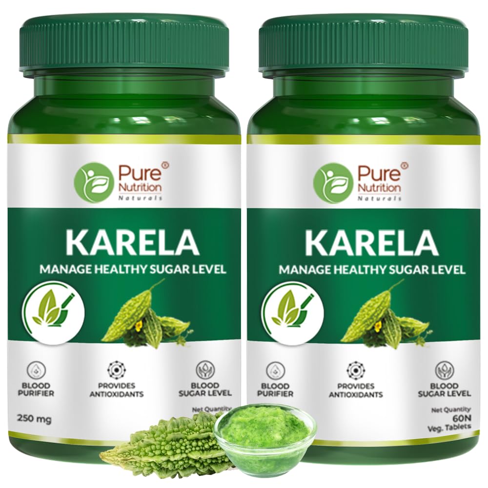 Pure Nutrition Karela 60 Veg Tablets (250mg) Momordica Charantia (Bitter Melon) | Diabetes Care Herbal Supplement, Supports Healthy Sugar Levels & Improved Metabolism (Pack 2) (B0D7VQF4SQ) Amazon Price History, Amazon Price Tracker