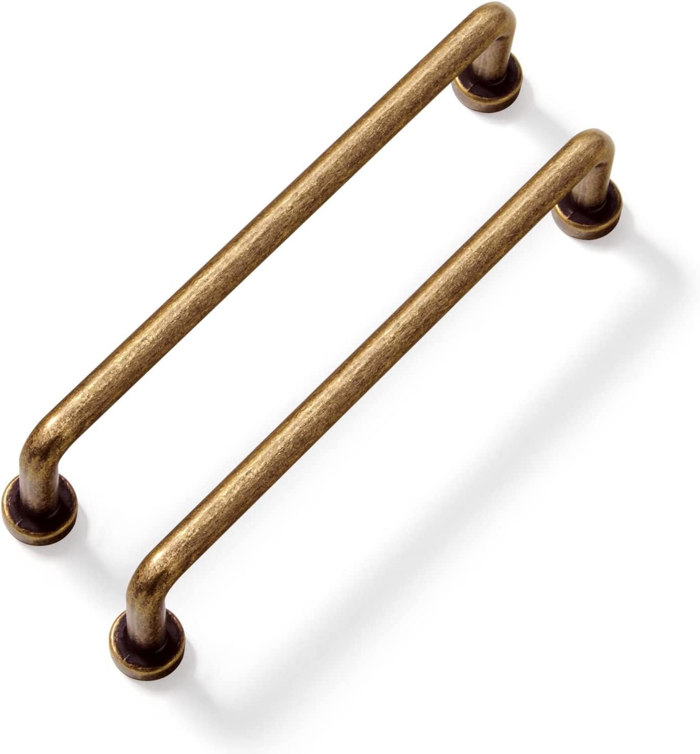 ZAUYX 2-Pack 6 Inch Hole Center Antique Brass Cabinet Pulls Solid - View #14