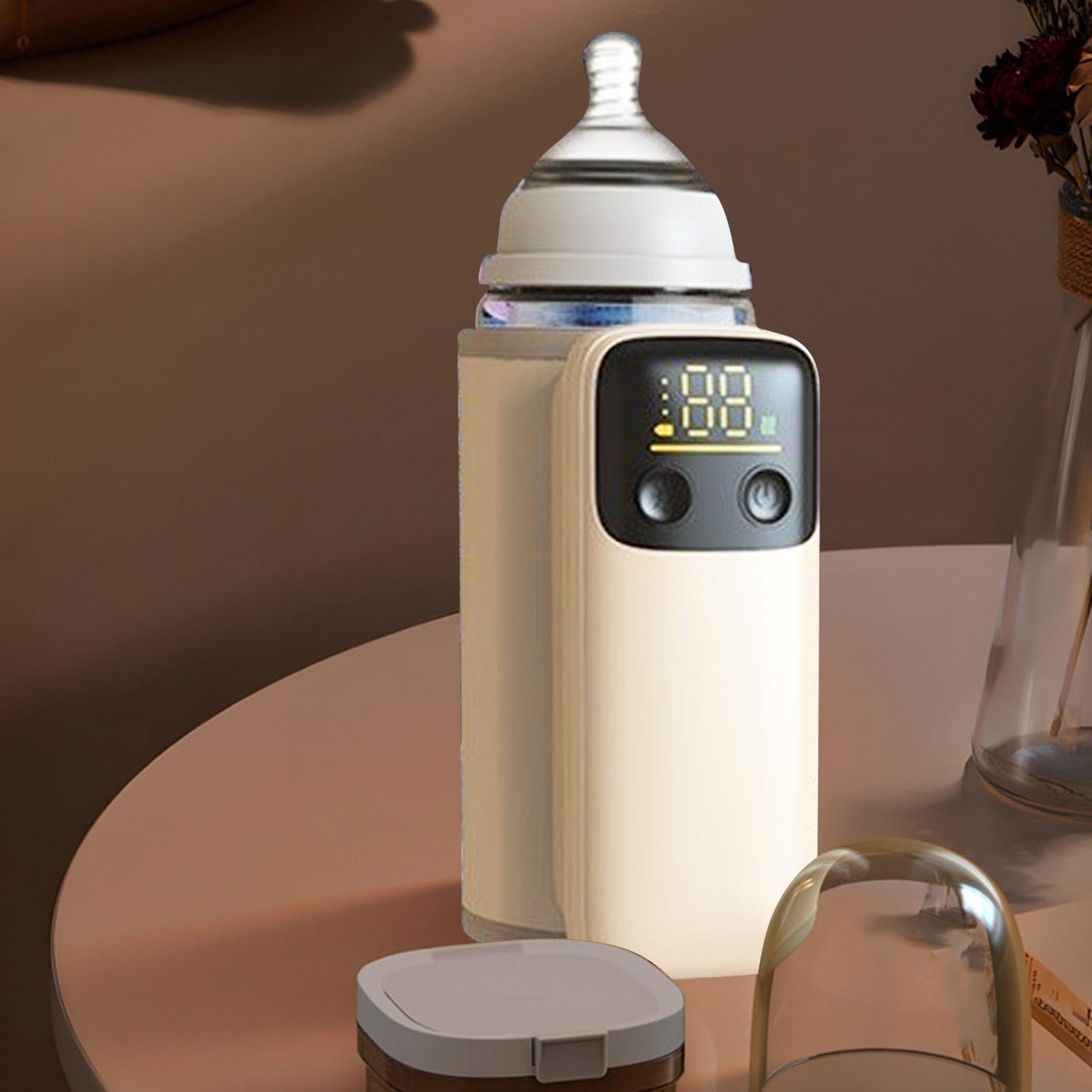 Baby Bottle più Caldo, a Temperatura Costante Intelligente USB Cordless Baby Milk più Caldo con Riscaldamento Elettrico per Display Digitale, 4000 MAh per Casa All'aperto