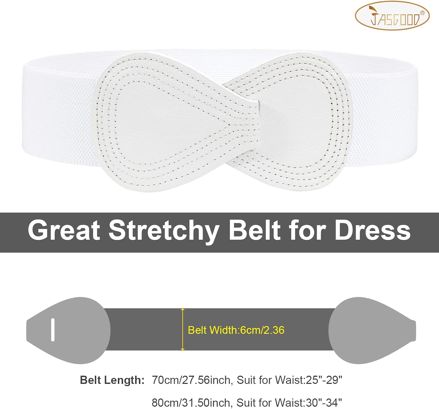 JASGOOD Women Stretchy Belts for Dress Vintage Wide Elastic Waist Belts