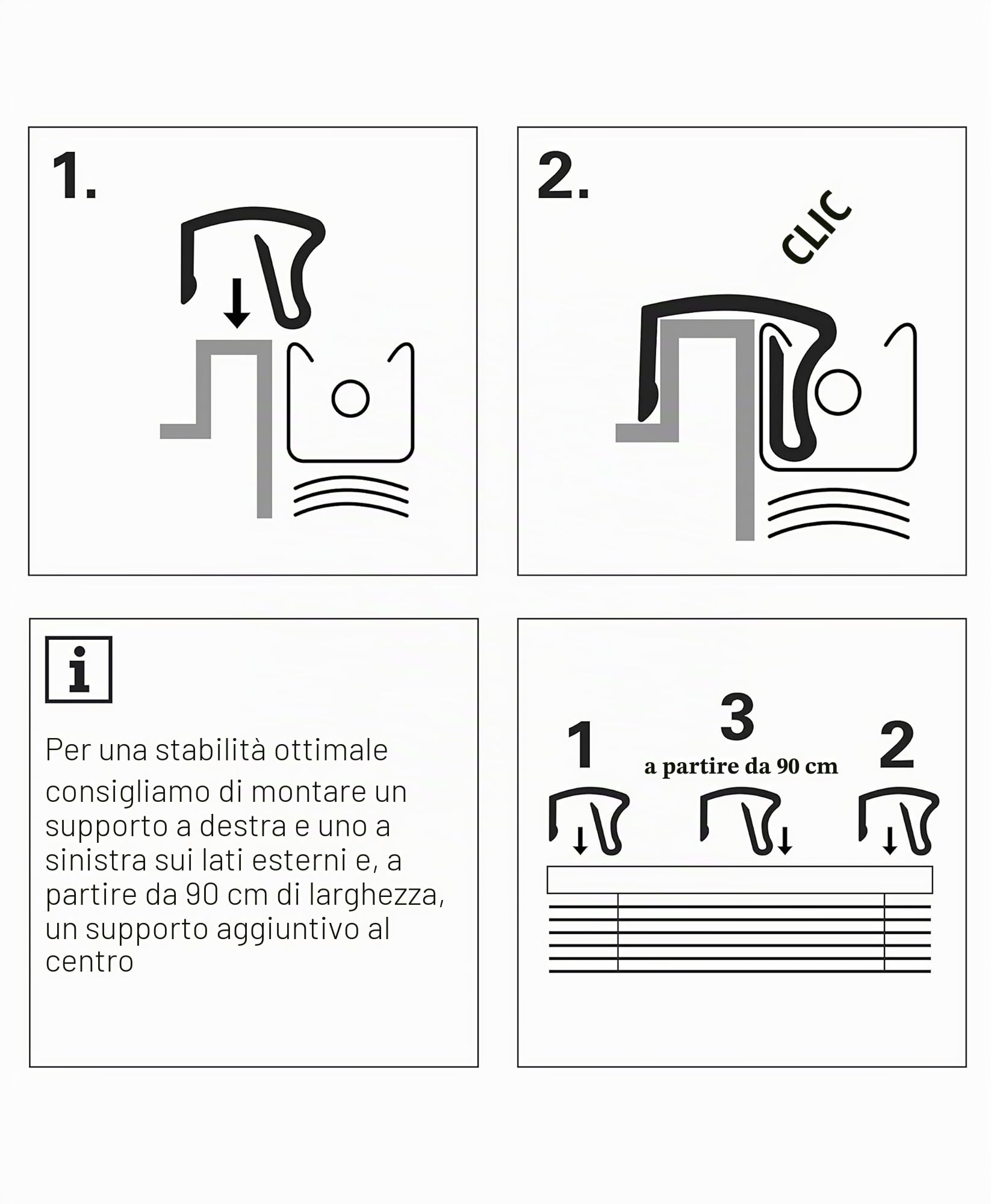 Deco Company, 23-3130 Veneziana in Alluminio con Fissaggio a Morsetto, Per privacy, protezione da luce e sole, Kit di montaggio incluso, Oscurante in alluminio, Ardesia, 80 x 220 cm (LxA)