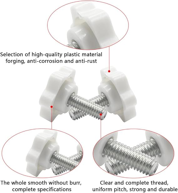 10 Pcs M6 M8 M10 Head Diameter 38mm Star Knobs Clamping Knob Grip Knurled Thumb Screw Handle Knobs Screws Tightening Thread Replacement Machine Handle