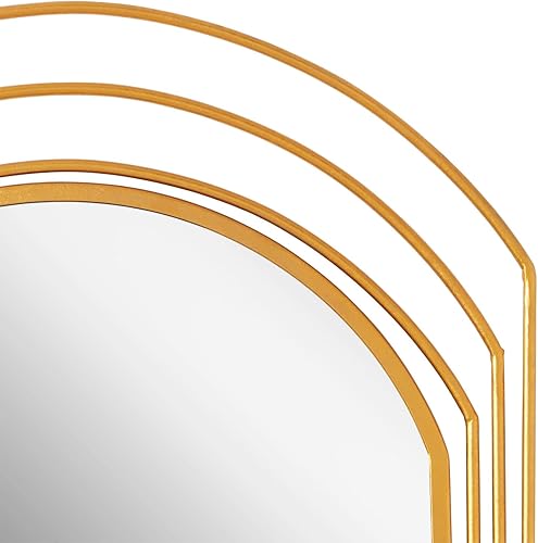 Miniatura 9 de Signature Hardware 442704 Palora Espejo de baño redondo con marco de acero de 31"