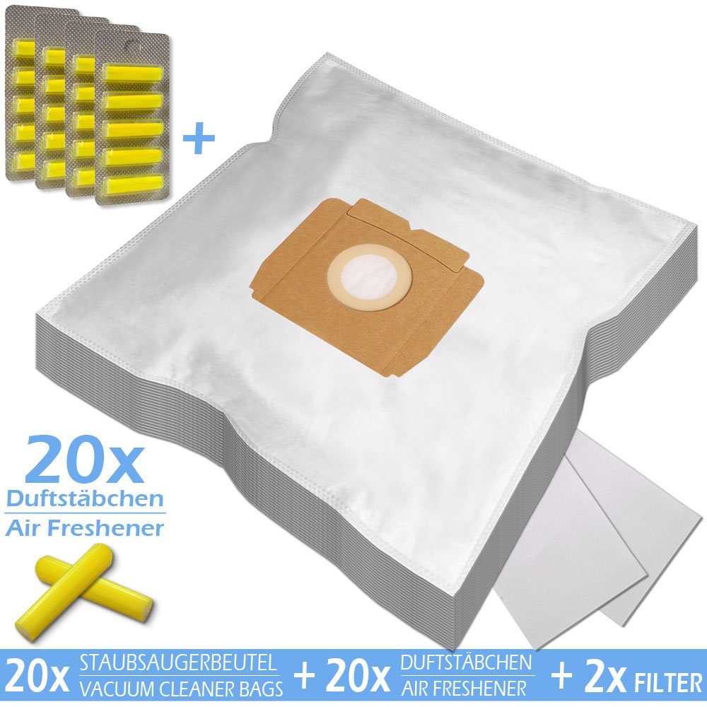 20 Sacchetti + 2 Filtri Ricambio Per Aspirapolvere MENALUX 1000 DCT 153 - PakTrade - 3
