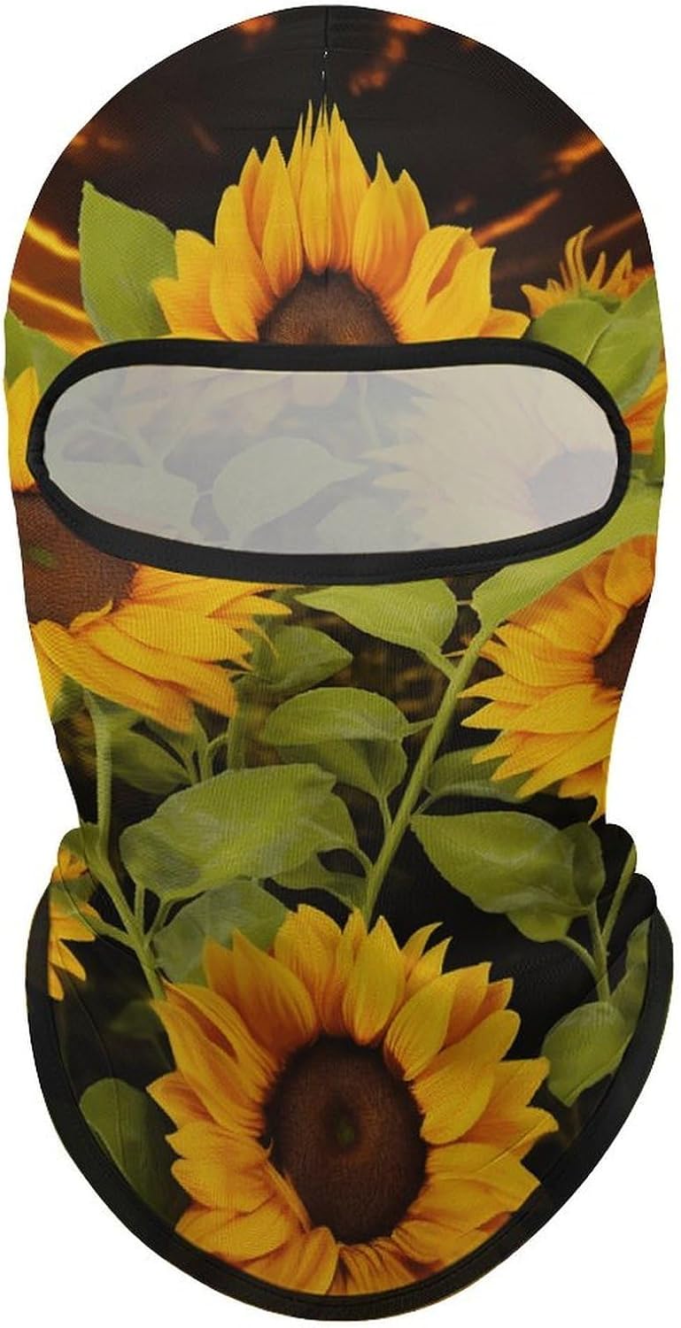Balaclava Face Mask for Men Women Sun Protection Full Face Cover | Breathable Sun Flower Full Face Mask Windproof Ski Mask Motorcycle Helmet Lining for Outdoor Sport Cycling