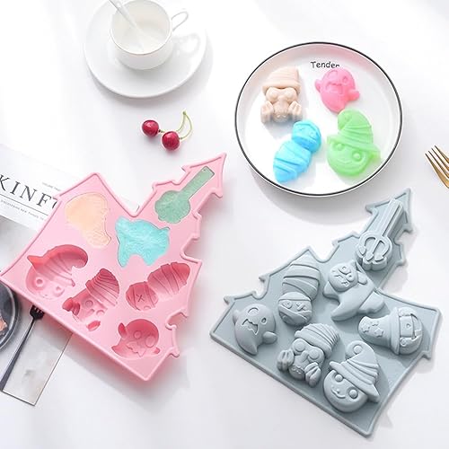 Miniatura 4 de 2 Pieces 7 Cavties Halloween Silicone Chocolate Molds Ghost Shape Baking Molds Large Medium Small Cavity for Chocolate Jelly Soap Fondant Candy