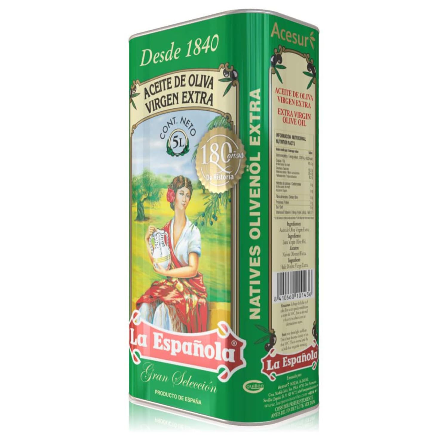 LA ESPAÑOLA - Huile d'olive vierge extra Gran Selección. Bidon de 5 litres.