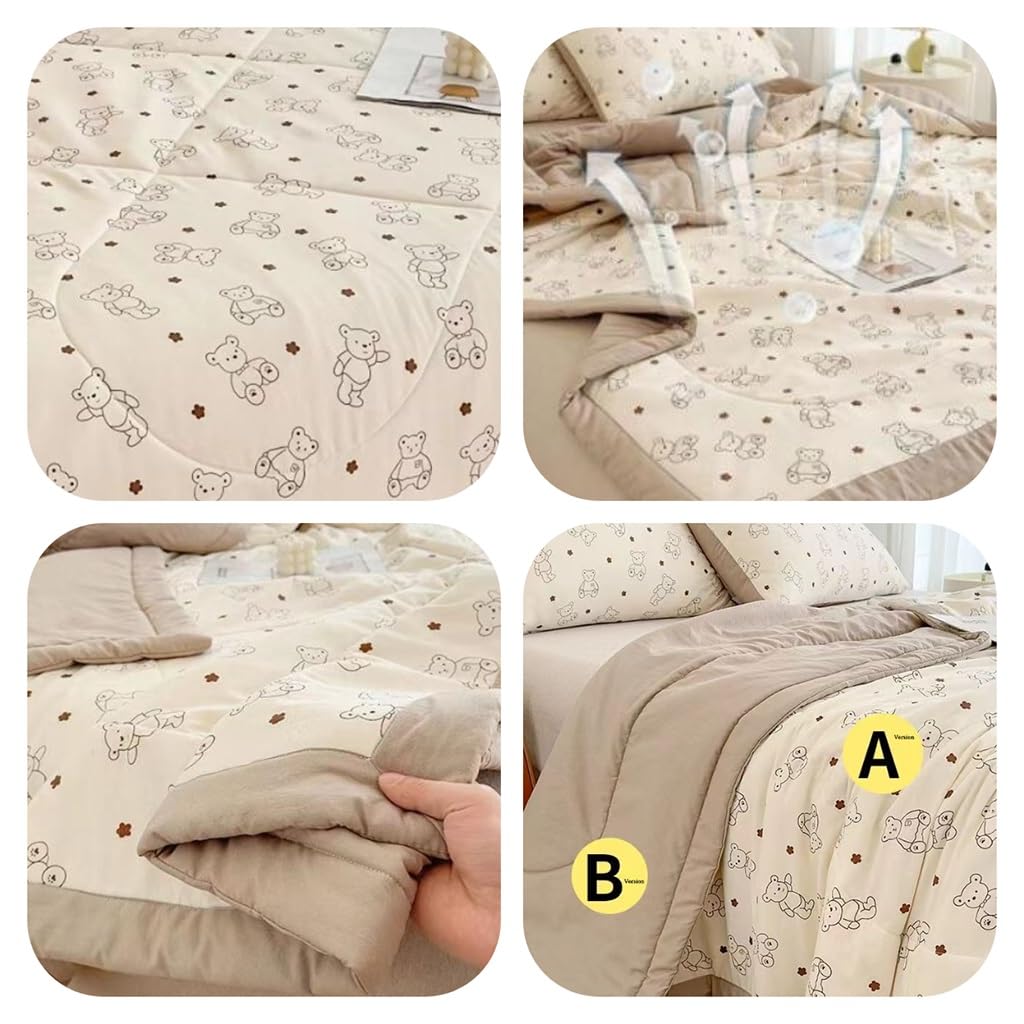 Gesteppte Bettüberwurf Tagesdecke 200x230 Cm – Baumwolle, Doppelseitig, Für Sofa & Bett